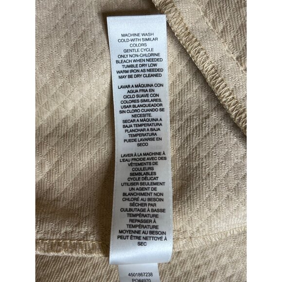 Chico's Size 2 US L-12 Beige Textured Jacquard Jacket Business Preppy Minimalist - Picture 4 of 16